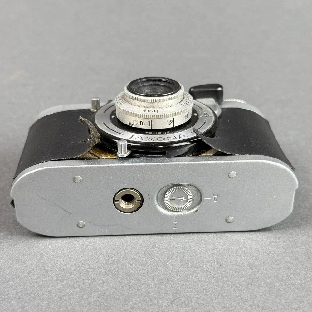 Zeiss Ikon Taxona 35mm Camera Carl Zeiss Jena 37.5mm f3.5 Silver Black Fair